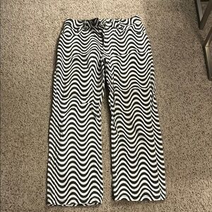 Urban Outfitters Black and White Wave Pattern Pants